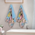 thumbnail image 3 of Coolnut Blossoms Flower Chick Eggs Hand Towels 2 PCS, Happy Easter Kitchen Towel Ultra Soft and Highly Absorbent,Decorative Fingertip Face Towel for Bathroom Hotel, 28.3"x14.4", 3 of 5