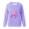 thumbnail image 4 of CLOISE Pink Breast Cancer Sweatshirt Women Breast Cancer Support Sweatshirts Butterfly Ribbon Oversized Round Neck Long Sleeve Hoodie Cancer Awareness Shirts Loose Pullover Blouses Outfits, 4 of 4