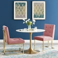 thumbnail image 3 of Modway Privy 18.5" Performance Velvet Dining Chair in Gold/Dusty Rose (Set of 2), 3 of 5