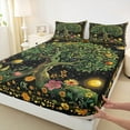 thumbnail image 3 of Manfei Boho Life Tree Queen Sheet Sets for Child, Hippie Mandala Flower Flat Sheet, Cartoon Planet Queen Fitted Sheet, Ultra Soft Home Decor, 4pcs, 3 of 7