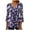 Purple, variant on yunLCZ Womens Long Sleeve Shirts 3/4 Length Sleeve Womens Tops Casual Button Up V Neck Tunic Shirts Floral Print Ruched Flowy Spring Summer Blouses Work Office Casual Blouse