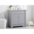 thumbnail image 2 of Elegant Decor Wesley 36" Steel and Solid Wood Single Bathroom Vanity Set in Gray, 2 of 8
