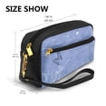 thumbnail image 4 of Leather Portable Travel Small Makeup Bag, Multifunctional Storage Bag, Retro Blue Dream Pencil Case, 4 of 4