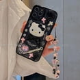 thumbnail image 3 of Lindo Hello Kitty para iPhone 14pro/13promax con estampado de flores y lámina dorada, 3 of 5