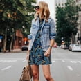 thumbnail image 4 of Fotbe Blue Leaves A Vestido de Verano sin Mangas para Mujer – Vestido Midi Línea A, Estilo Camiseta Floral, Vestido Playero Casual y Fluido, 4 of 7