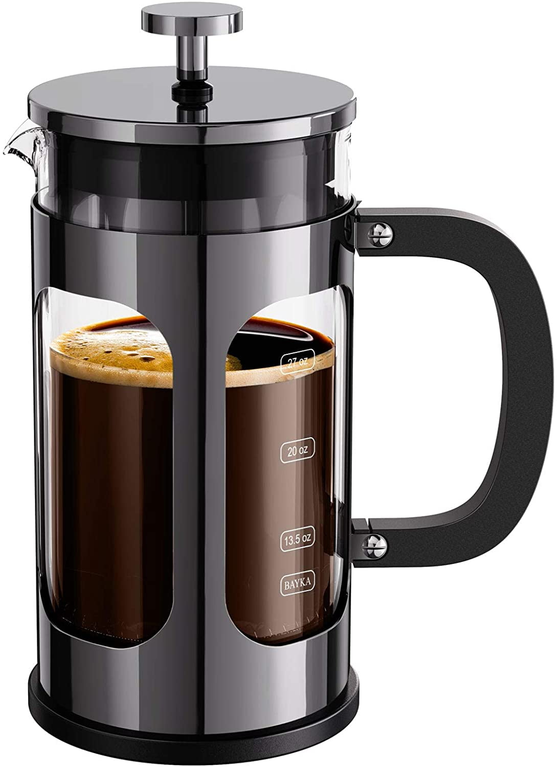 BAYKA US French Press Coffee Maker, 34 Ounce,Glass & Stainless Steel