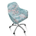 thumbnail image 2 of Xixirimido Cherry Blossom Blue Pattern Swivel Office Armrest Chair Covers Stretch Dining Chair Cover, Mid-Back Desk Chair Slipcover Removable Accent Armchair Protector, 2 of 7