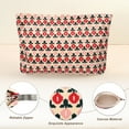 thumbnail image 5 of Unique Bargains Flower Pattern Cosmetic Bag Zipper Floral Makeup Bag Women's Corduroy Makeup Bag Red, 5 of 6