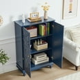 thumbnail image 5 of Wirrytor Wood Sideboard Cabinet with 2 Doors for Hallway Entrance, Carved Wood Accent Cabinet ,Vintage Textured Decorative Credenza, Modern Cabinet for Living Room,Blue, 5 of 8
