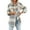 Khaki, variant on Plaid Shirts for Women Loose Thick Flannel Brushed Long Sleeve Lapel Button Down Shirt Jacket With Pockets Blue