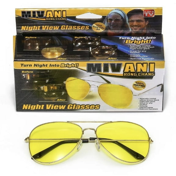 Yellow Lens Driving Night Vision Glasses Anti Glare Night Vision Glasses Metal Aviation Sunglasses