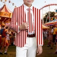 thumbnail image 4 of Rggeeun Teenage Boy Outerwear Carnival Stripe Graphic Long Sleeve Collar With Side Pockets One Button Straight Jacket Formal Casual Party Coat For Kids Trendy Casual Wear,Red,3-4 Years, 4 of 4