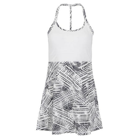 Fila Women`s Foul Line Halter Tennis Dress White and Fiji Palm ( X-Large )