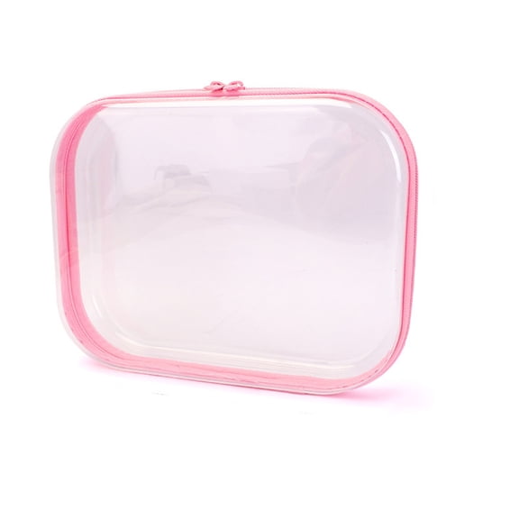 Clear Hard Zipper Case Plastic Pouch Transparent Hard Case Clear Makeup Bag Portable Travel Organizer Bin for Cosmetics, Building Blocks, Puzzles