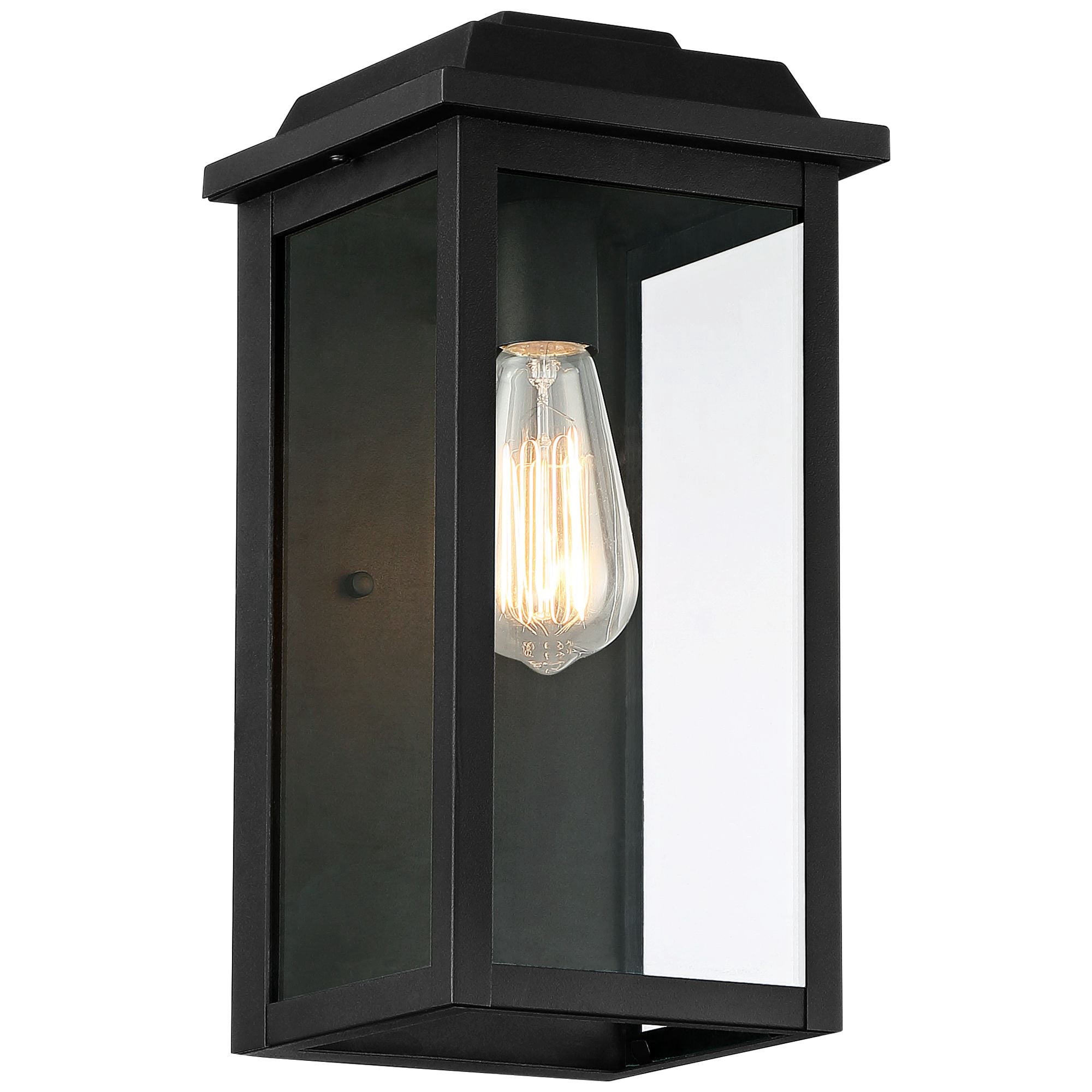 John Timberland Eastcrest Modern Outdoor Wall Light Fixture Textured Black 14" Clear Glass Panels for Post Exterior Barn Deck House Porch Yard Patio