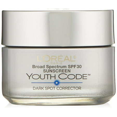 Dark Spot Corrector Face Moisturizer With Spf 30 For Even Skin Tone By L’Oreal Paris, Youth Code Anti-Aging Day Cream, Non-Greasy, 1.7 Oz. Packaging May Vary