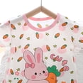 thumbnail image 4 of Quealent Baby Girl Boy Clothes Short Sleeve Cartoon Animals Infant One-Piece Rompers Summer Outfit (Orange, 0-3 Months), 4 of 4