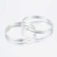 thumbnail image 2 of 6 pair 304 Stainless Steel Hoop Earrings Hypoallergenic Earrings Silver 42x40x4mm Pin: 1x0.8mm, 2 of 2
