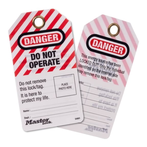 Master Lock Photo ID Safety Tags, Danger Do Not Operate, English, 12 PK S4801