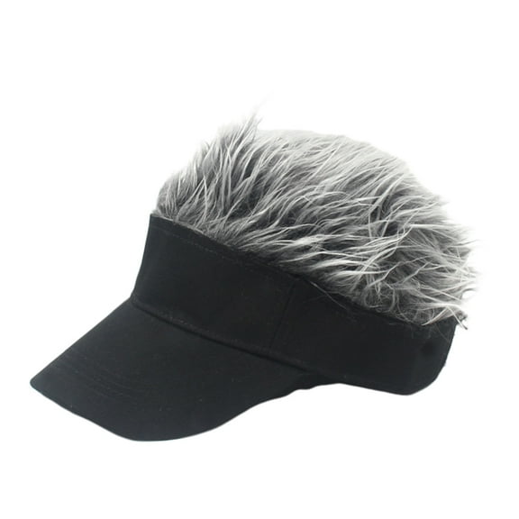 ROZYARD Kids Funny Baseball Cap with Spiked Fake Hair Wig Solid Color Adjustable S