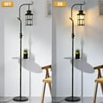 thumbnail image 6 of Vintage Dimmable Floor Lamp with matel Table,Classical Lanterns Standing Lamp, Rustic Farmhouse Floor Lamp with Black and  Finish, for Living Room Bedroom, 6 of 7