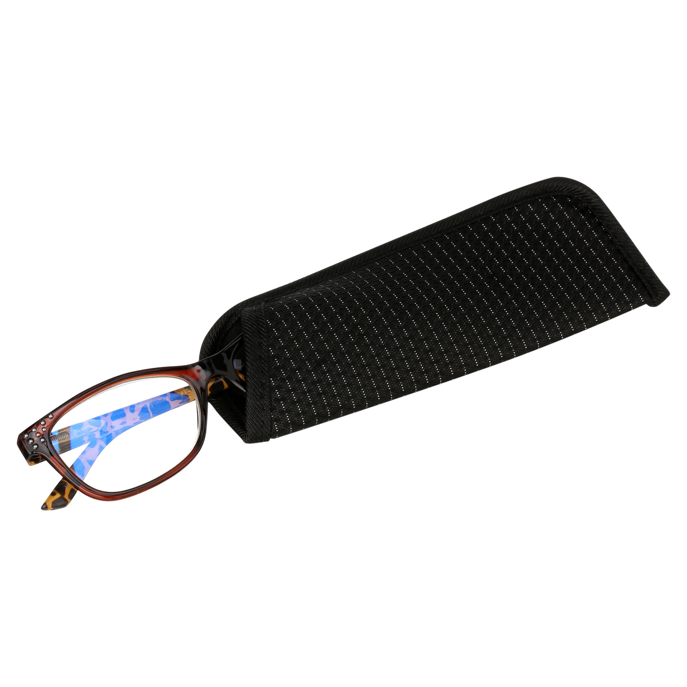 M Readers Women's Joan +1.75 Rectangle Reading Glasses with Case, Brown