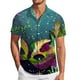 thumbnail image 3 of Camisas Para Hombre Manga Larga Regular Fit Camiseta con estampado digital 3D para hombre Camisa de manga corta Solapa superior (Dark Blue, XL), 3 of 4