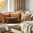 thumbnail image 2 of SUSIELADY Set of 2 Scottish Tartan Plaid Throw Pillow Covers 20x20 Inch, Farmhouse Classic Decorative Square Cushion Cases for Sofa Couch Living Room Home Decor, Orange and Green, 2 of 9