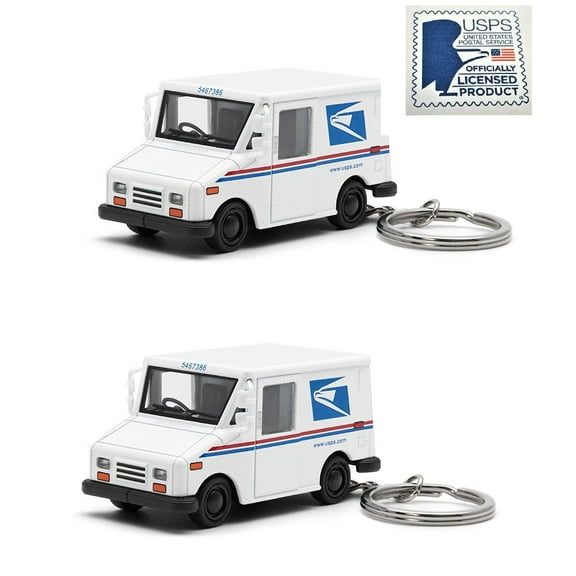 2PCS- 2.5" USPS LLV United States Postal Service Mail Diecast Model Toy Car Truck 1:72 KEYCHAIN