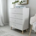 thumbnail image 4 of Furniture of America Pives Commode Moderne Mi-Siècle en Bois à 4 Tiroirs, Blanc, 4 of 7