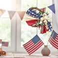 thumbnail image 4 of Youweixiong 4th of July Decoration Patriotic Wreath for Front Door USA Flag Red White and Blue Grapevine Wreaths, 4 of 7