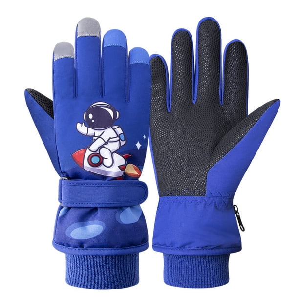 Guantes de invierno para niños, niñas, para jugar en la nieve, impermeables, cálidos, con forro polar grueso, para niños, estudiantes, ciclismo, guantes de esquí a prueba de frío