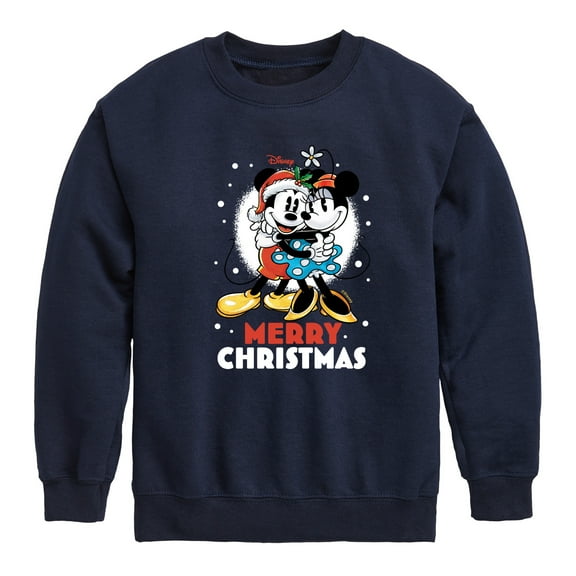 Disney - Merry Christmas Mickey And Minnie - Toddler & Youth Crewneck Fleece Sweatshirt