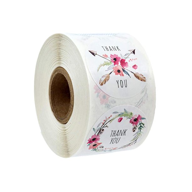 500 pegatinas de agradecimiento para sellar sobres, de 25 mm, para manualidades y repostería. Rosa