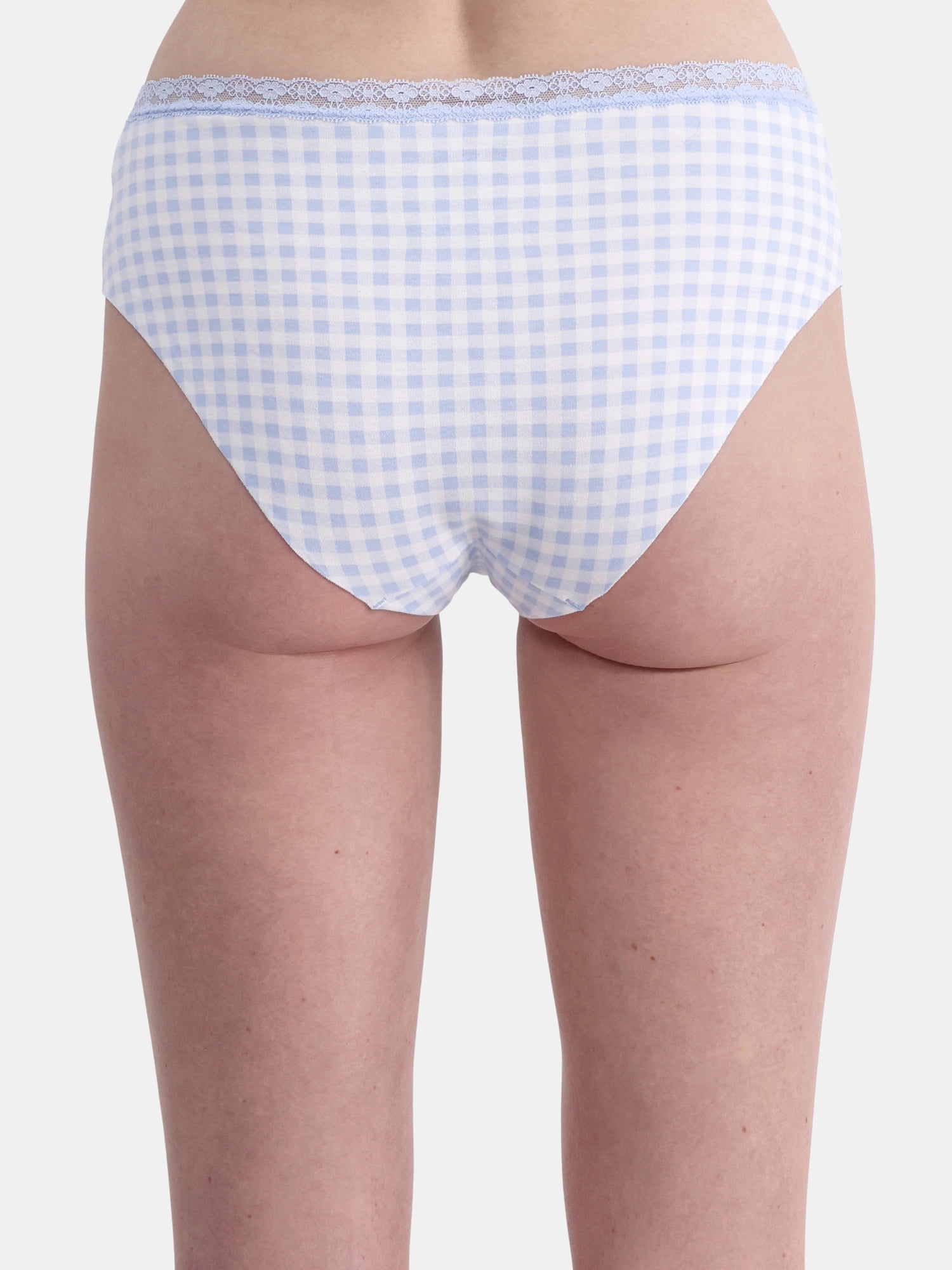 (3 pack) No Boundaries Cotton Hipster Panty with Lace, Women’s and Women’s Plus, Sizes S-XXXL