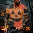 thumbnail image 5 of T Shirts for Men Halloween Print Short Sleeve V Neck Tees Pull on Funny Causal Shirts, M, 5 of 7