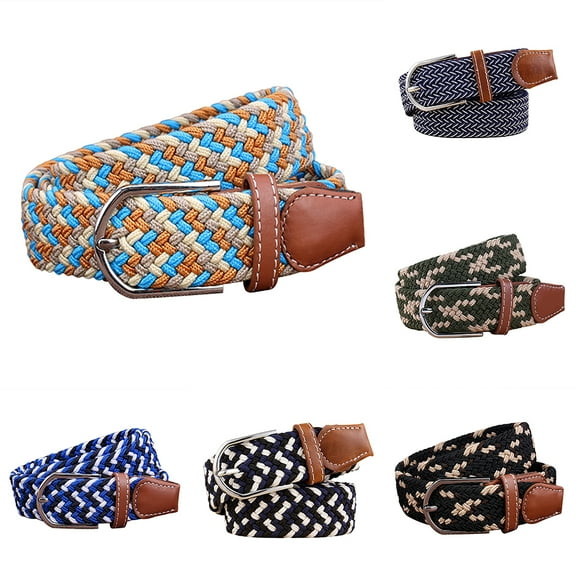 Kripyery Fashion Woven Braided Fabric Comfort Stretch Casual Dress Belt for Men Women