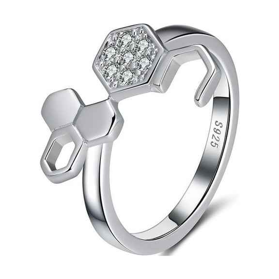 Honeycomb Ring for Women Cz Sterling Silver Bee Jewelry Ginger Lyne Collection