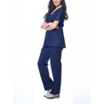 thumbnail image 4 of Dagacci Medical Uniform Unisex Men and Women V-Neck Utility Cotton Scrub Set (Navy,L), 4 of 5