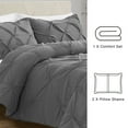 thumbnail image 5 of Bourina 3-Piece King Size Comforter Set, Pleated Design, Wrinkle-Resistant Microfiber Bedding, Grey, 102" x 90", Lightweight & Machine Washable, All Season, 5 of 8