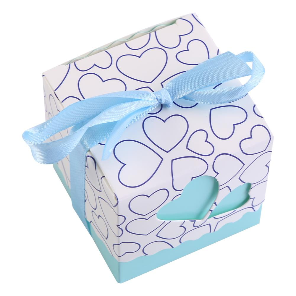 LYUMO 50Pcs Square Shape Wedding Birthday Party Favor Chocolate Candy Sugar Gift Boxes with