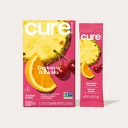 Cure Hydration Plant Based Electrolyte Mix | Powder for Dehydration Relief | Made with Coconut Water | Non-GMO | No Added Sugar | FSA & HSA | Vegan | Box of 8 Packets - Tropical Punch