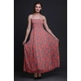 thumbnail image 4 of Bimba Laurel Leaves Printed Women Georgette Smocked Strap Dress-XXX-Large, 4 of 7