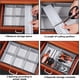 thumbnail image 4 of Organizador de cajones, (gris) 24 piezas divisores de cajones, ajustables, divisores de compartimentos de rejilla de cajón para ropa interior, calcetines, suministros de oficina, etc., 4 of 5