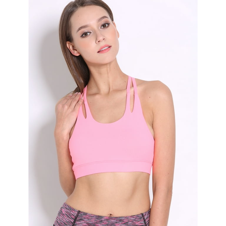 FANNYC Longline Sports Bra For Women Padded Strappy Low Impact Support  Sports Bra Wireless Sexy Cute Yoga Crop Top Running Active Gym Workout  Fitness