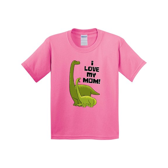 Inktastic I Love My Mom with Baby and Mommy Brontosaurus Youth T-Shirt