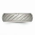 thumbnail image 3 of Titanium Brushed and Polished Grooved Ring Size: 9; for Adults and Teens; for Women and Men, 3 of 6