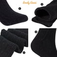 thumbnail image 2 of Lovely Annie Women's Girl's 2 Pairs Stylish Knee High Wool Socks. Lightweight, Cozy, Thick, Warm, Breathable & Absorbent Size 2.5-7 HR1412 (Black), 2 of 2