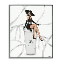 Stupell Industries Luxury Fashion Woman Beauty & Fashion Painting Black Framed Art Print Wall Art, 11 x 14