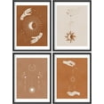 thumbnail image 4 of PixonSign Framed Wall Art Mystical Hand Drawn Celestial Hands and Symbols Posters, Set of 4 Minimalist Modern Illustrations Wall Decor, Adhesive Canvas Prints for Home Decor - 11"x14" Black, 4 of 5